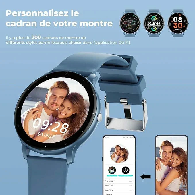 Montre intelligente ZL02C Pro élégante et avec haute performance de suivi de la santé pour homme et femme ci