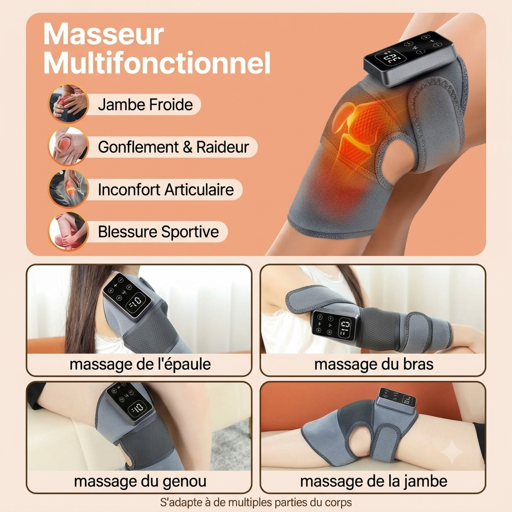 Masseur max-confort 3-en-1 – Chaleur, vibrations & compression pour un confort ciblé et une détente optimale de tout le corps